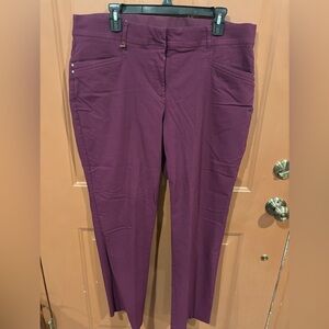 JM Collection Size 18 Curvy Fit Straight Leg Pants- Berried Treasure Berry